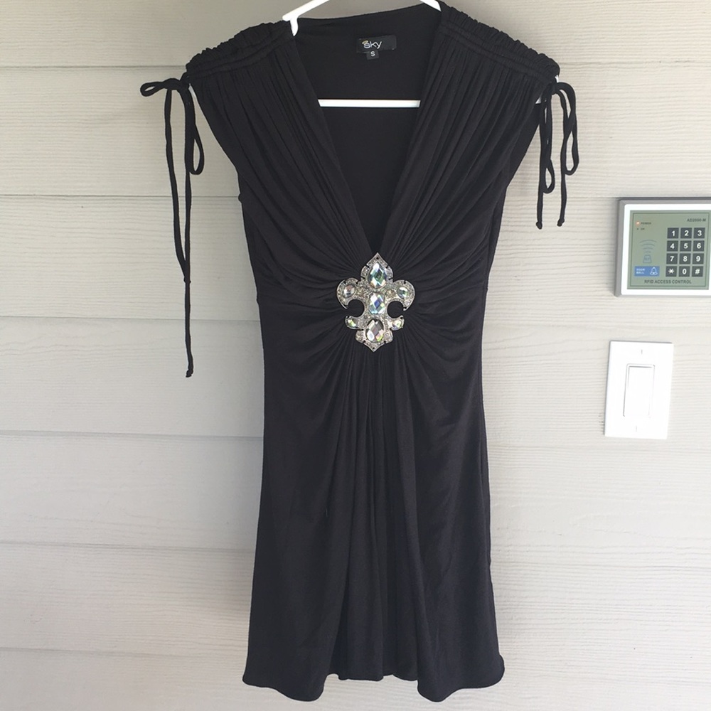 Sky Black mini dress